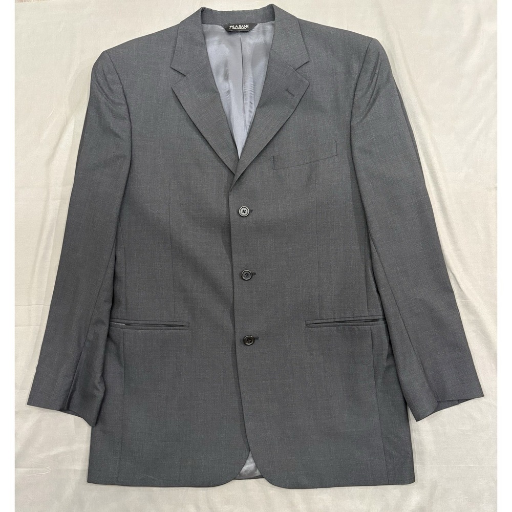 Jos. A. Bank Men's Gray Blazer Sports Coat Jacket Size 41L 100% Wool